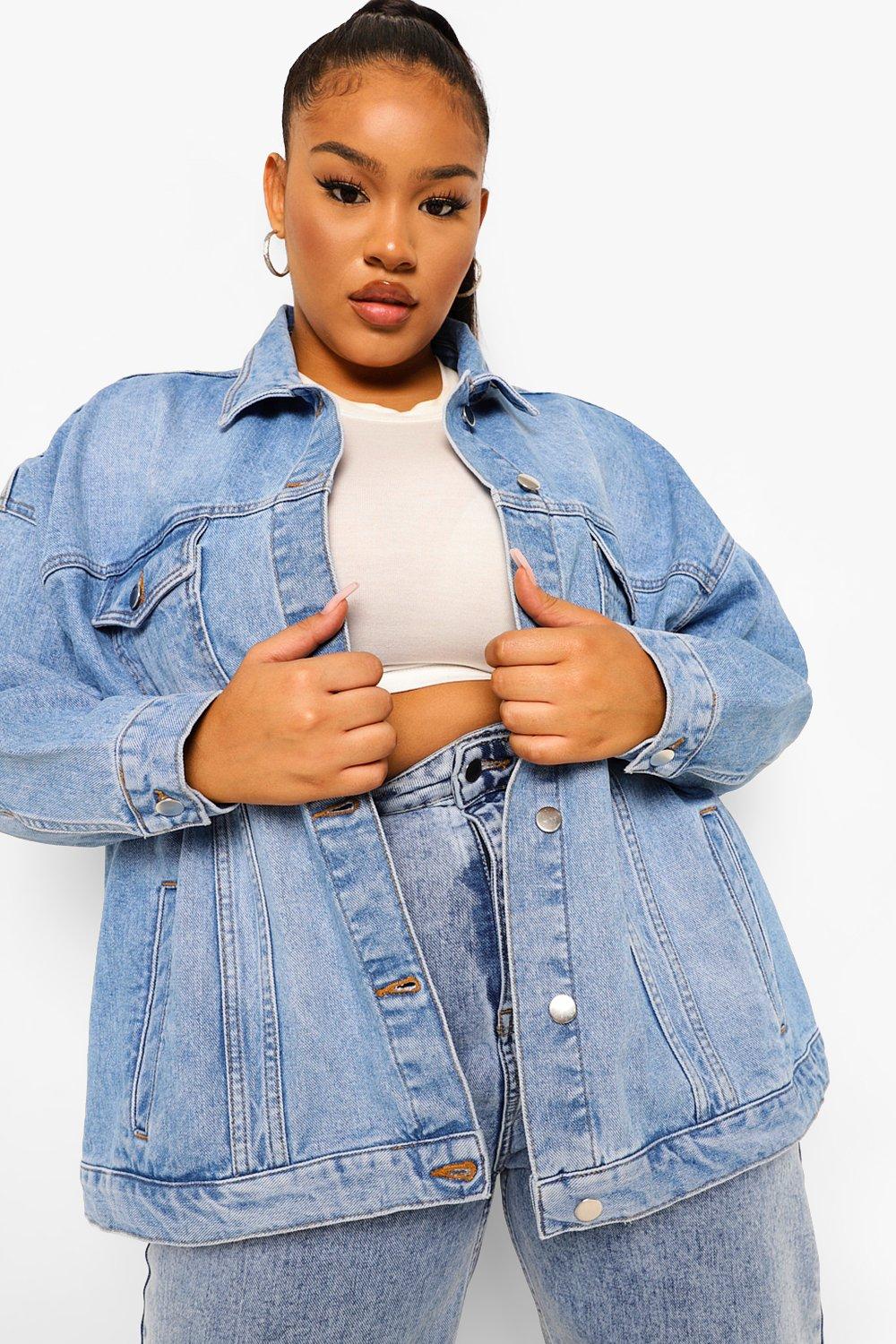 Plus size 2025 trucker jacket